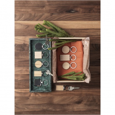 Logo trade promotional items picture of: Mauro beech wood rectangular keychain